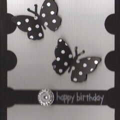 b/w Happy Birthday Card