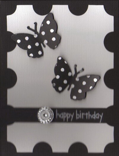 b/w Happy Birthday Card