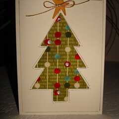 Fabric Christmas Tree Card