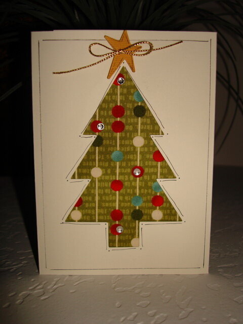 Fabric Christmas Tree Card