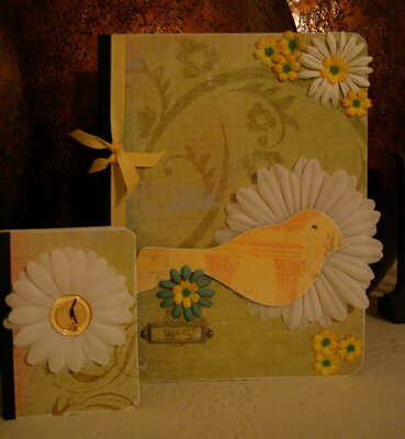 Yellow Bird Altered Comp Book and Mini Comp Book