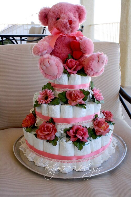 Baby Girl Diaper Cake