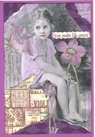 You make life sweet - Collage card