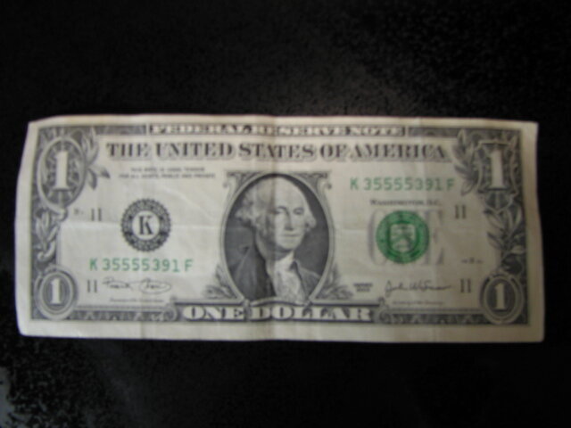 5. One One Dollar Bill - 4pts