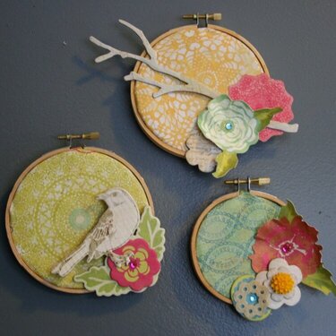 ALtered embroidery Hoops