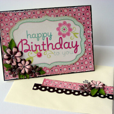 Birthday card &amp; envelope {A Walk Down Memory Lane DT}