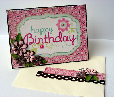 Birthday card &amp; envelope {A Walk Down Memory Lane DT}