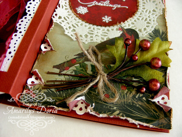 Christmas Greeting Tealight Card Close Up {Swirlydoos}