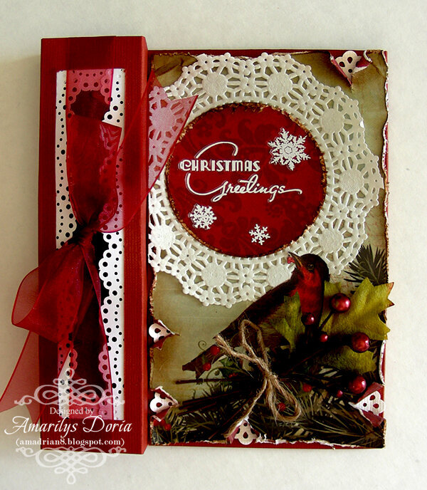 Christmas Greeting Tealight Card {Swirlydoos}