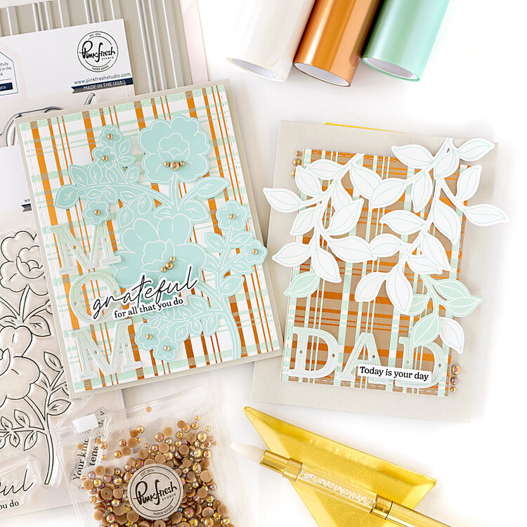 Dual tone plaid Mother &amp; Father&#039;s Day card set