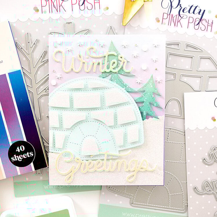 Pretty Pink Posh &quot;Winter Greetings Igloo&quot; card