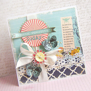 {Think Positive} - card *NEW Pink Paislee*