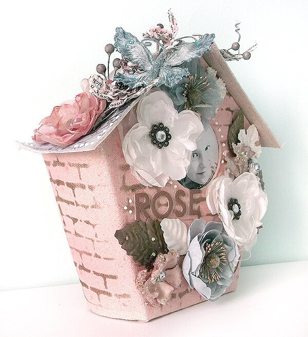 {Rose} - Canvas Birdhouse Album *Prima*