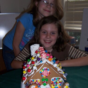 Me and Tina with our gingerbread house