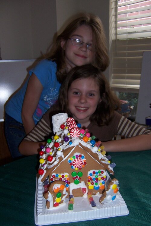 Me and Tina with our gingerbread house