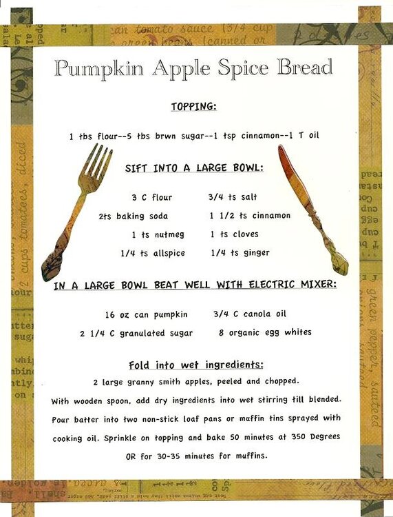 Cookbook Breads Pumpkin Apple Spice