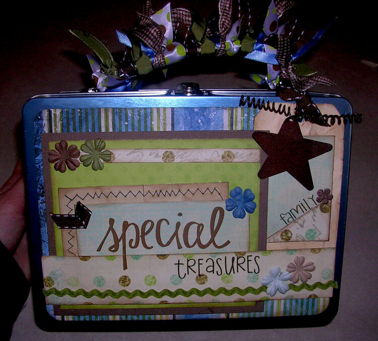 Special Family Treasures - altered lunch pail