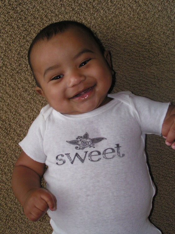 &quot;Sweet&quot; stamped onesie for **Technique Tuesday** contest