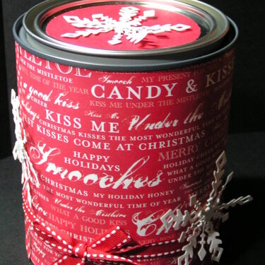 Altered Quart Paint Can for Christmas