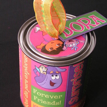 DORA the Explorer Pint Size Altered Paint Can
