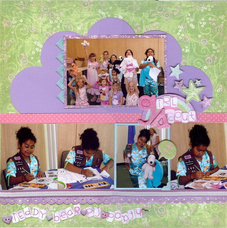 Girl Scout Teddy Bear PJ Party - CROP ADDICT May 2008 Manufacturer Kit *Crate Paper*
