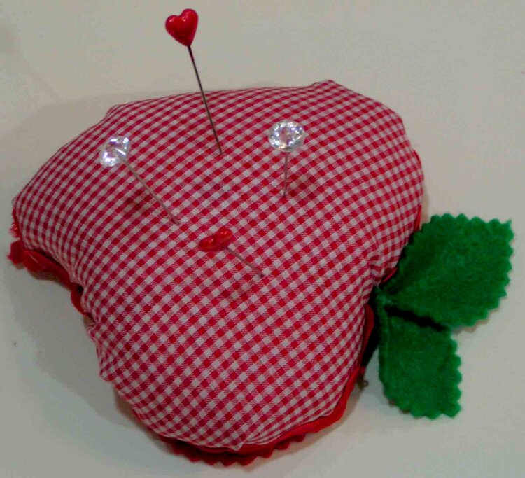 Strawberry Shaped Pincushion * Say It With Letters DT *