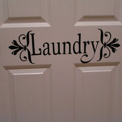 Vinyl Laundry Room Door Sign - Close-Up