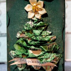 Christmas Tree Card * Donna Salazar Designs DT * And Spellbinders Holiday Hoppin' Blog Hop 2010