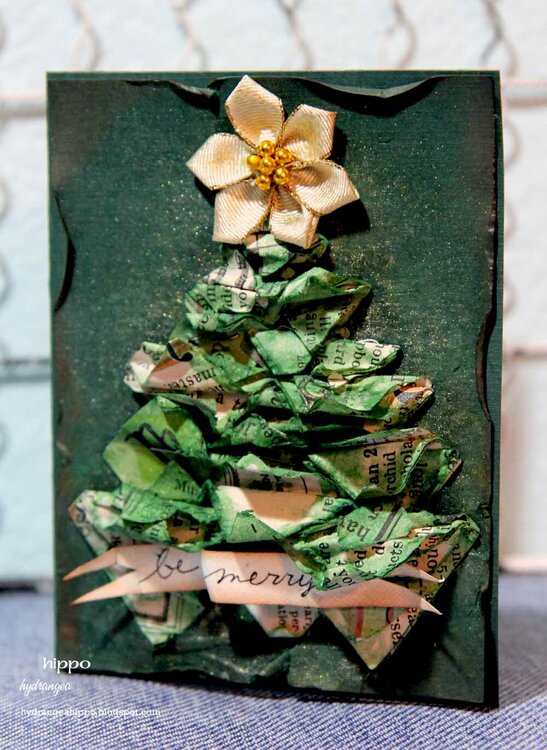 Christmas Tree Card * Donna Salazar Designs DT * And Spellbinders Holiday Hoppin&#039; Blog Hop 2010