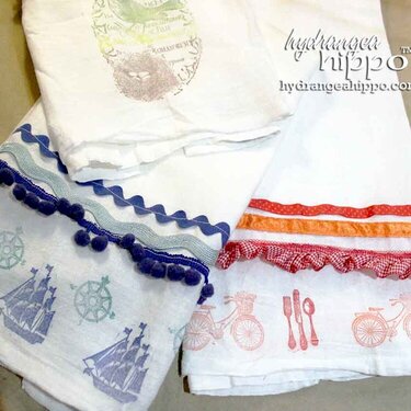 Handmade Stamped Tea Towels