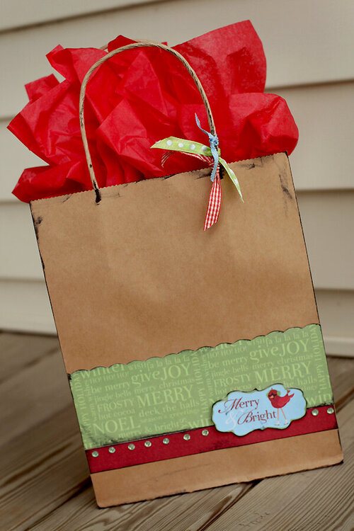 Embellished Gift Bag - Christmas