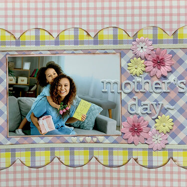 Happy Mother&#039;s Day 12x12 Layout  Reminisce Plaid Pastel