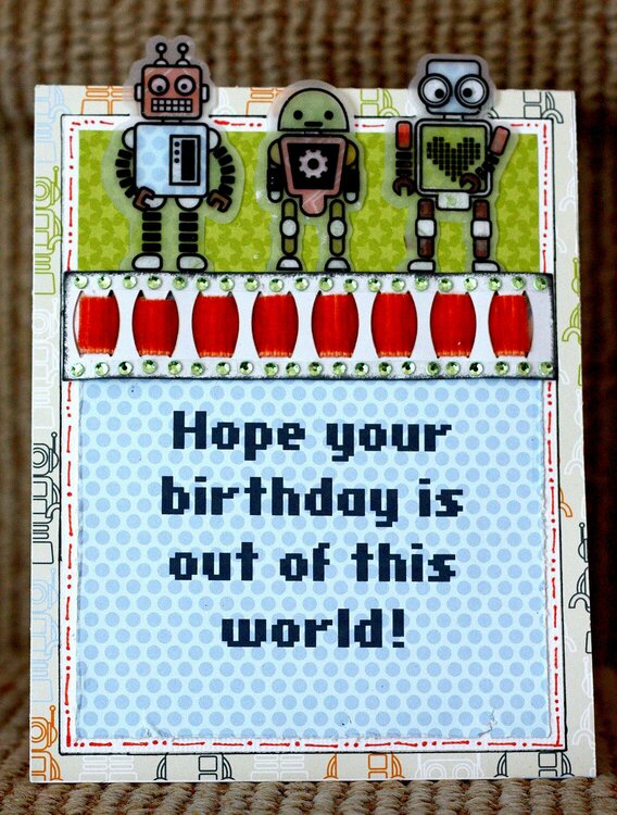 Robot Birthday Card *Pink ninja Addicts*