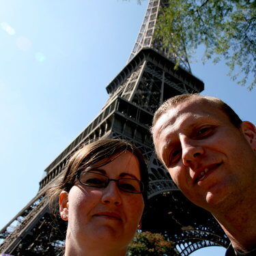 me and my husband in Paris