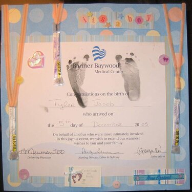 birth certificate/braclets