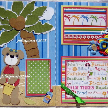 BEACH BABE GIRL BEAR PAPER PIECING