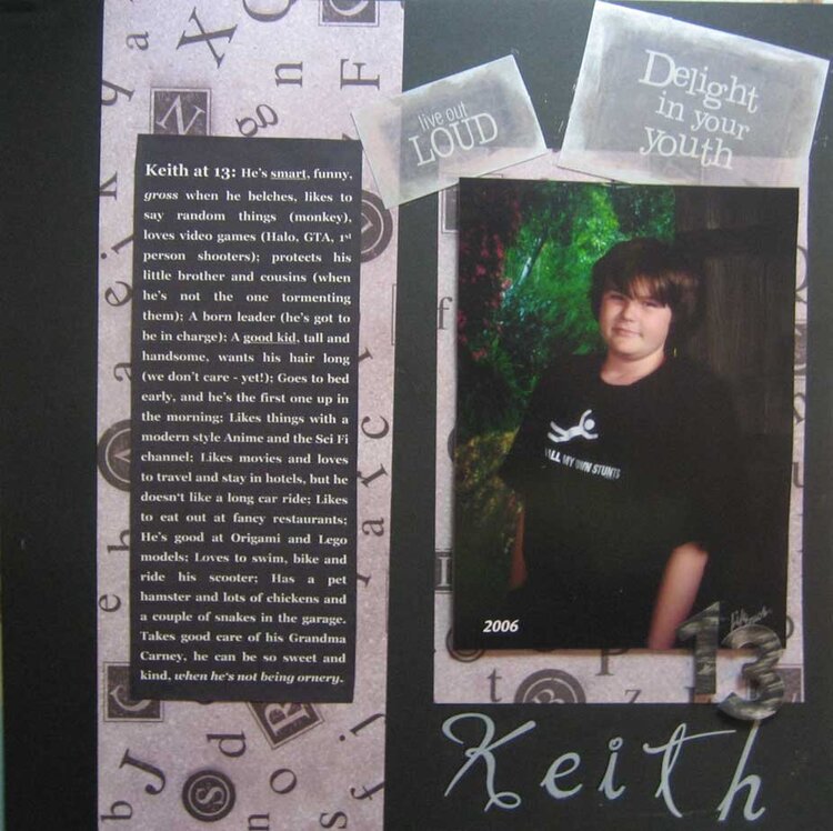 Keith 13 year old