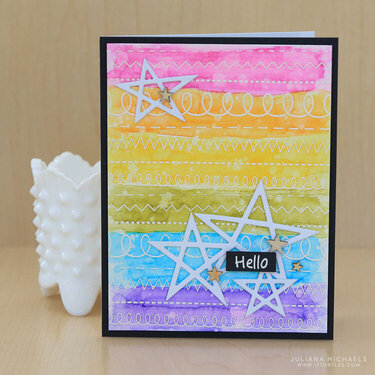 Zig Zag Stamped Stitches Card by Juliana Michaels