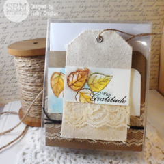 Autumn Cards in Clear Container with Tag