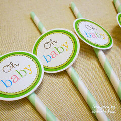 Party Favors, Oh Baby straws, party decor