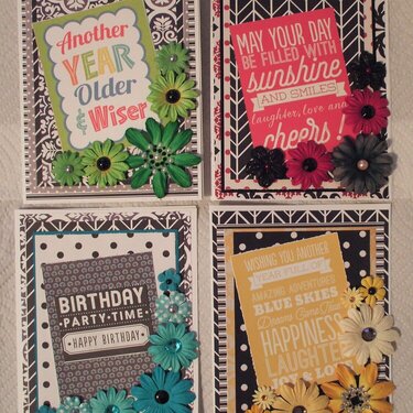 Spring 2016 Floral Birthday Cards (B&amp;W)