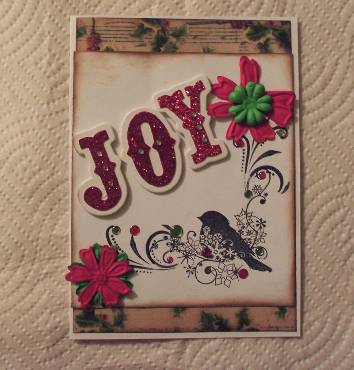Joy card (brid red green)