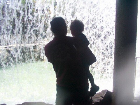 Dad and me at the waterfall.