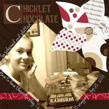 * a chicklet and her chocolate *