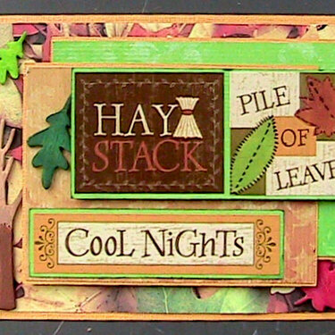 Haystack, Pile of Leaves Card (autumn/fall)