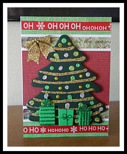 Christmas Card #17 Ho Ho Ho Tree Garland.
