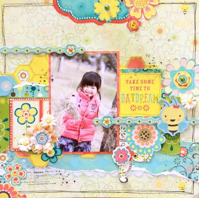 Take Some Time to Daydream by Tomoko Takahashi featuring Hello Sunshine by Bo Bunny