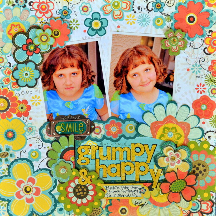 Grumpy &amp; Happy by Julie Tucker-Wolek featuring Hello Sunshine by Bo Bunny