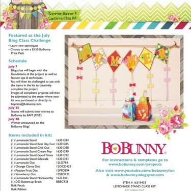 New Summertime Inspired Bo Bunny Product - Lemonade Stand Collection