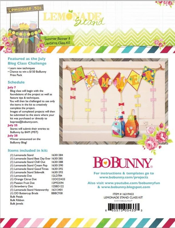 New Summertime Inspired Bo Bunny Product - Lemonade Stand Collection